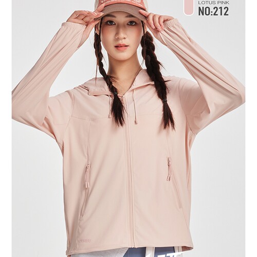 盾步轻薄冰感连帽修身防晒衣女