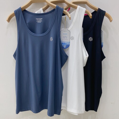 庄泰冰丝男无袖运动背心T恤