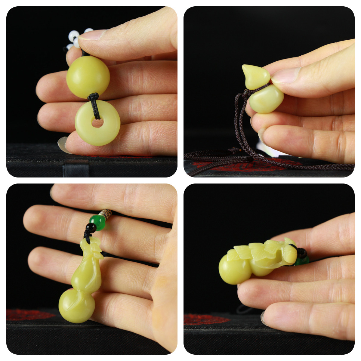 挂件葫芦吊坠情侣风青田石雕