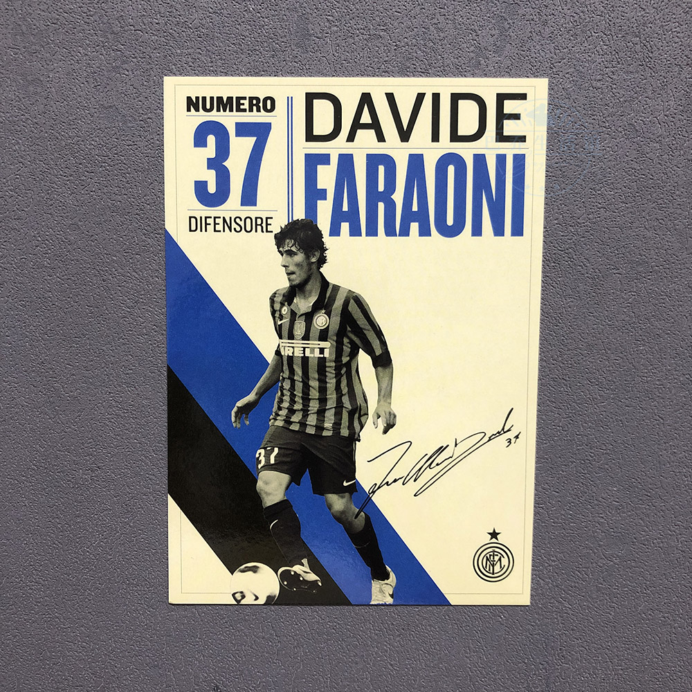 27法拉奥尼明信片2011/2012国际米兰球星卡白官方广告促销签名