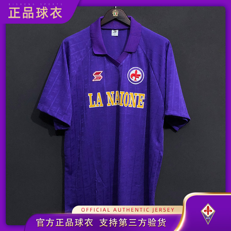 球衣1989/1990佛罗伦萨意甲经典足球队服 巴乔ABM BAGGIO官方复刻