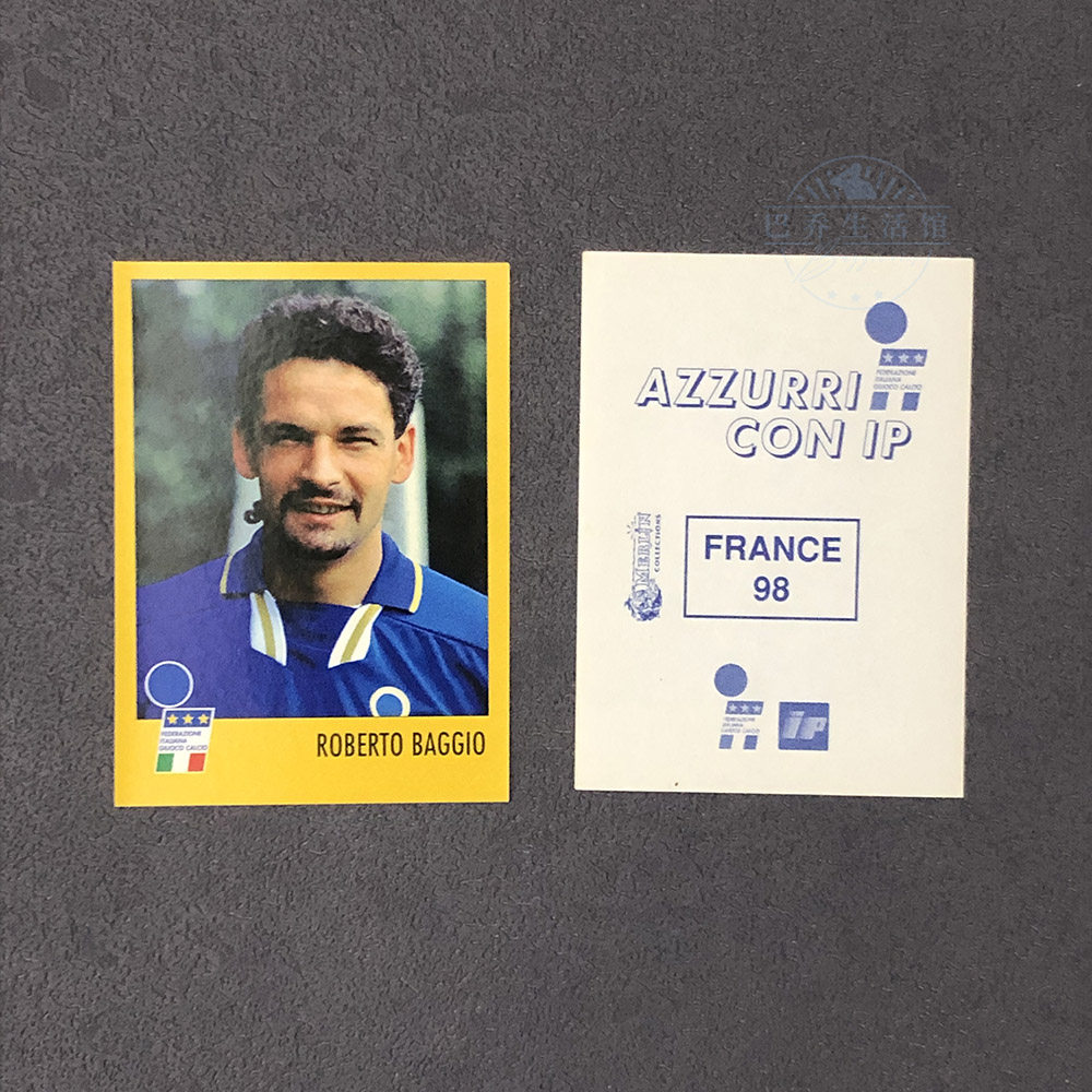 巴乔baggio意大利国家队贴纸梅林球星卡世界杯1998足球迷azzurri