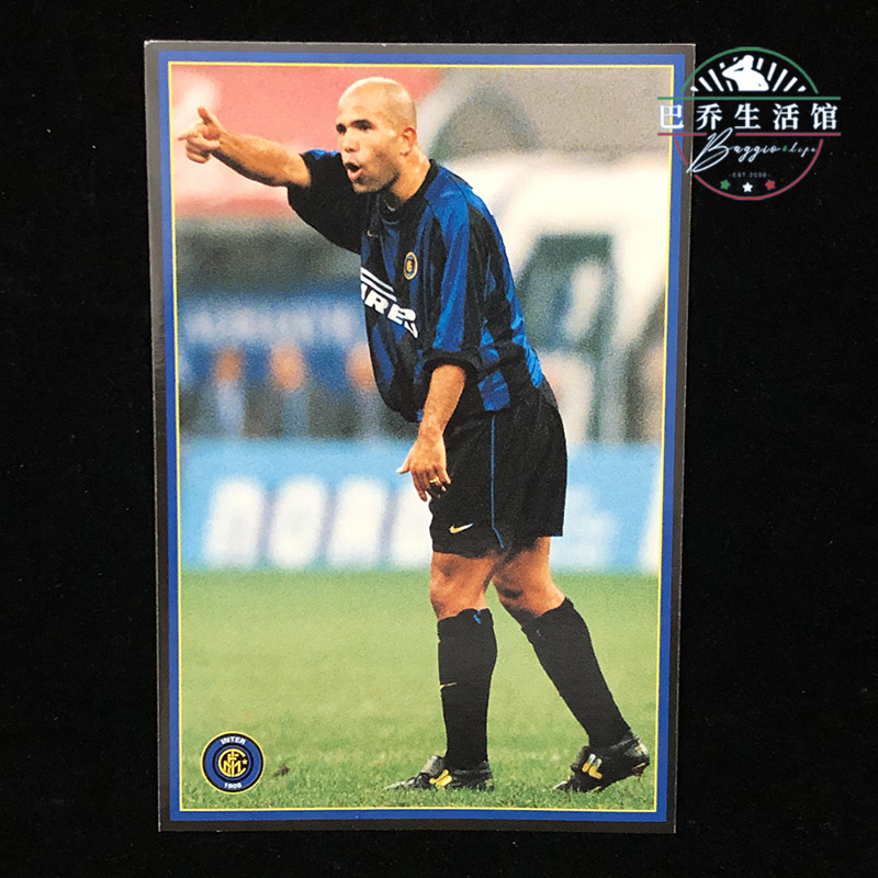 国际米兰足球俱乐部官方inter球星卡1999白DS明信片2000非panini