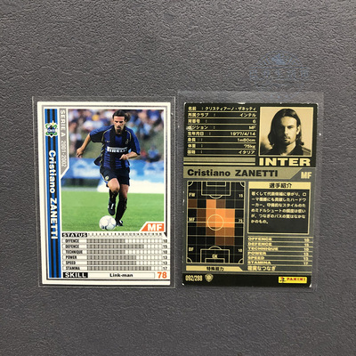 扎内蒂国际米兰panini帕尼尼2002球星卡2001意甲WCCF官方足球迷
