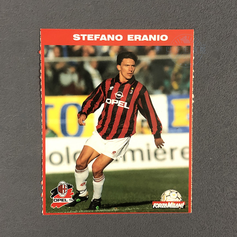 埃拉尼诺  1995意甲ac米兰forza milan官方明信片球星卡opel广告