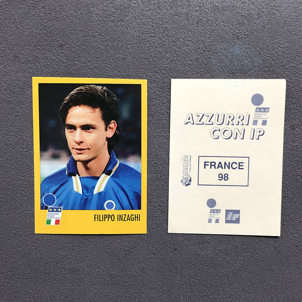 因扎吉 意大利国家队贴纸梅林球星卡世界杯1998足球迷azzurri