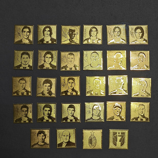 ac米兰足球意大利意甲夺冠金箔纪念品卡卡因扎吉马尔蒂尼内斯塔