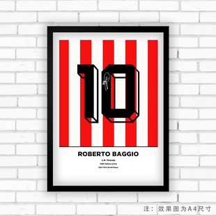 12相框巴乔维琴察球衣意甲签名实木照片球迷足球装饰墙桌摆件挂画
