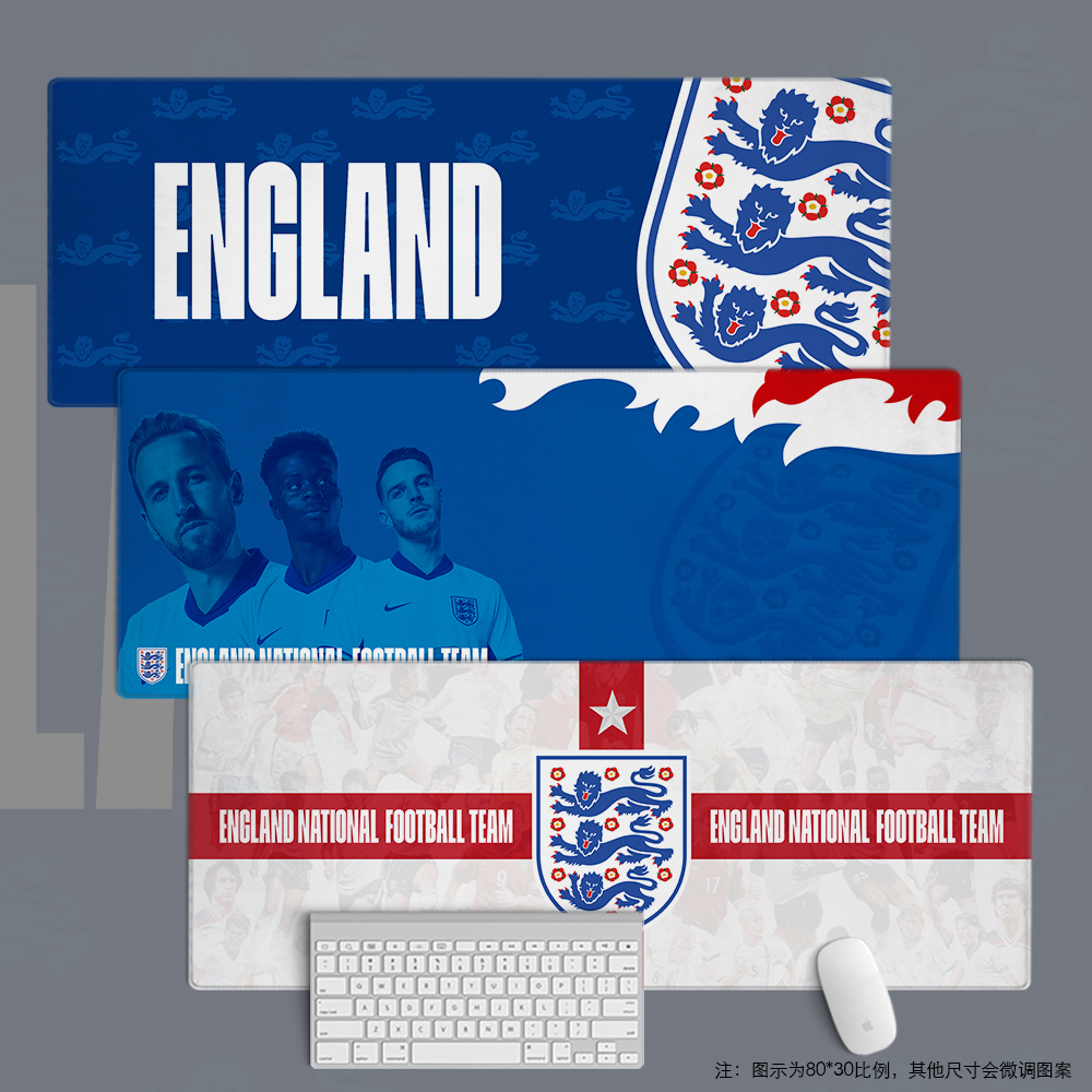 鼠标垫超大办公键盘桌足球迷用品英格兰国家队欧洲世界杯england