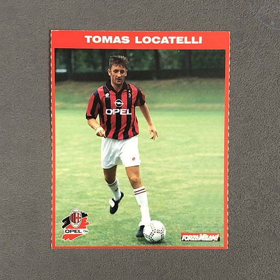 洛卡特利 1995意甲ac米兰forza milan官方明信片球星卡opel广告