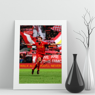 09相框利物浦杰拉德安菲尔德海报实木照片漫海报签名装饰画足球迷
