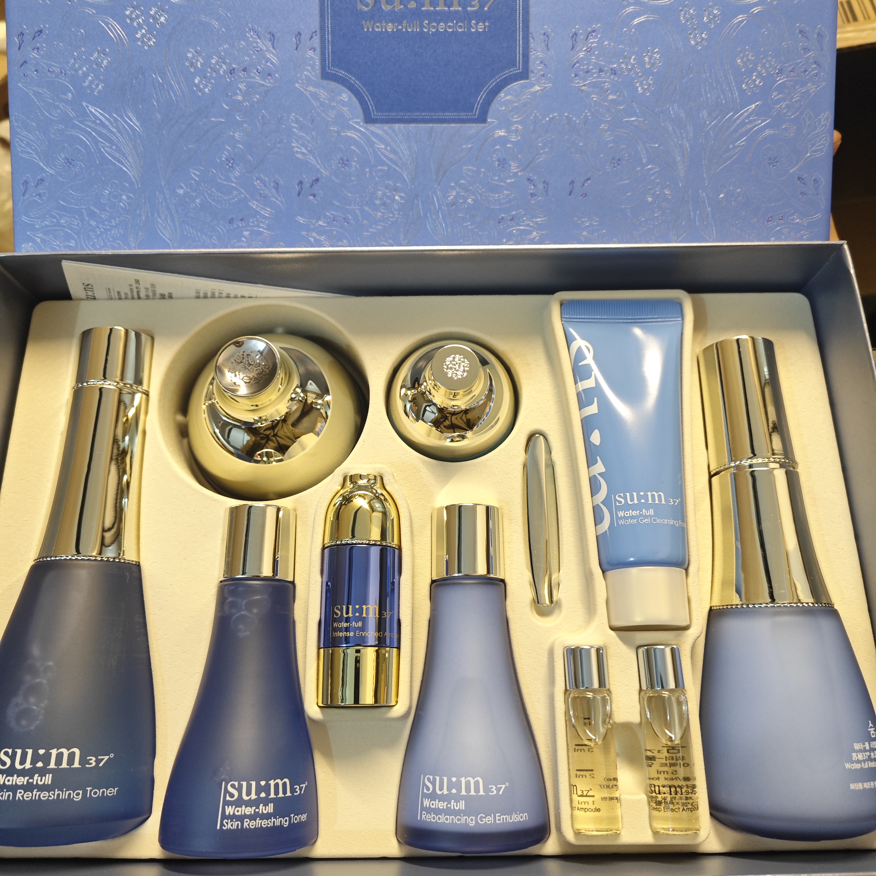 韩国苏秘37°(Su:m37°)呼吸惊喜水分水乳霜10件套礼盒套装三件套