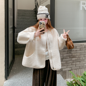 新品 主推款大貨 簡約風(fēng)皮毛一體加厚外套907-P185-K278圖片