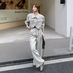 MQMP时尚轻奢高级感提花小香风两件套2025秋新款干练气质女装套装图片