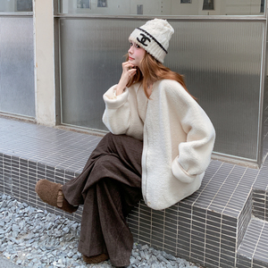 新品 主推款大貨 簡約風(fēng)皮毛一體加厚外套907-P185-K278圖片