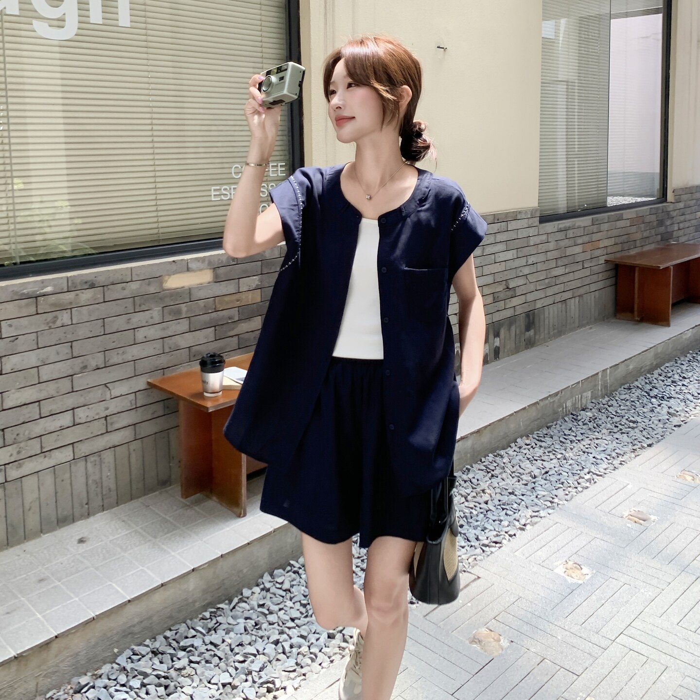 新品主推装饰线减龄休闲两件套套装986-P145-K218,女装套装/套裙,2C075