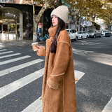 新品主推中长款皮毛一体外套2C075-1018-P235-K328，女装短外套，2C075
