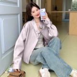 [大货】紫粉色皮衣外套2C075-26036-P175-K288，女装皮衣，2C075