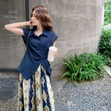 新品休闲印花阔腿裤两件套套装2C075-8666-P155-K228，女装套装/套裙，2C075