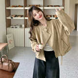 【大货】巨好看复古鹿皮绒显瘦夹克外套26012-P175-K278，女装短外套，2C075