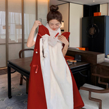 现货主推附买家秀呢料派克服加绒珍珠扣2C075-089A-P215-控298，女装毛呢外套，菡迪欧娜