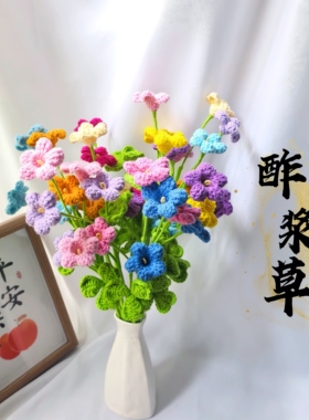 成品毛线钩织酢浆草花束辛运草四叶草