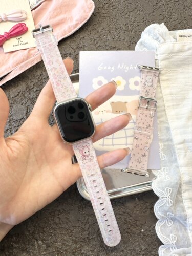 韩系卡通适用苹果手表s11/10表带s9表带华为fit4表带小米9pro表带