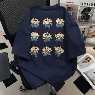 2026春夏季100纯棉校园风短袖T恤女百搭美式打底印花情侣上衣男