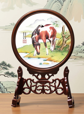 吉祥童子宝宝出生纪念品胎毛绣画