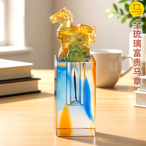 吉祥童子马宝宝出生纪念品胎毛章