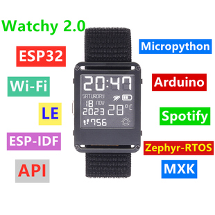 Watch ESP32可编程电子手表智能开源手环E-lnk墨水屏开发arduino