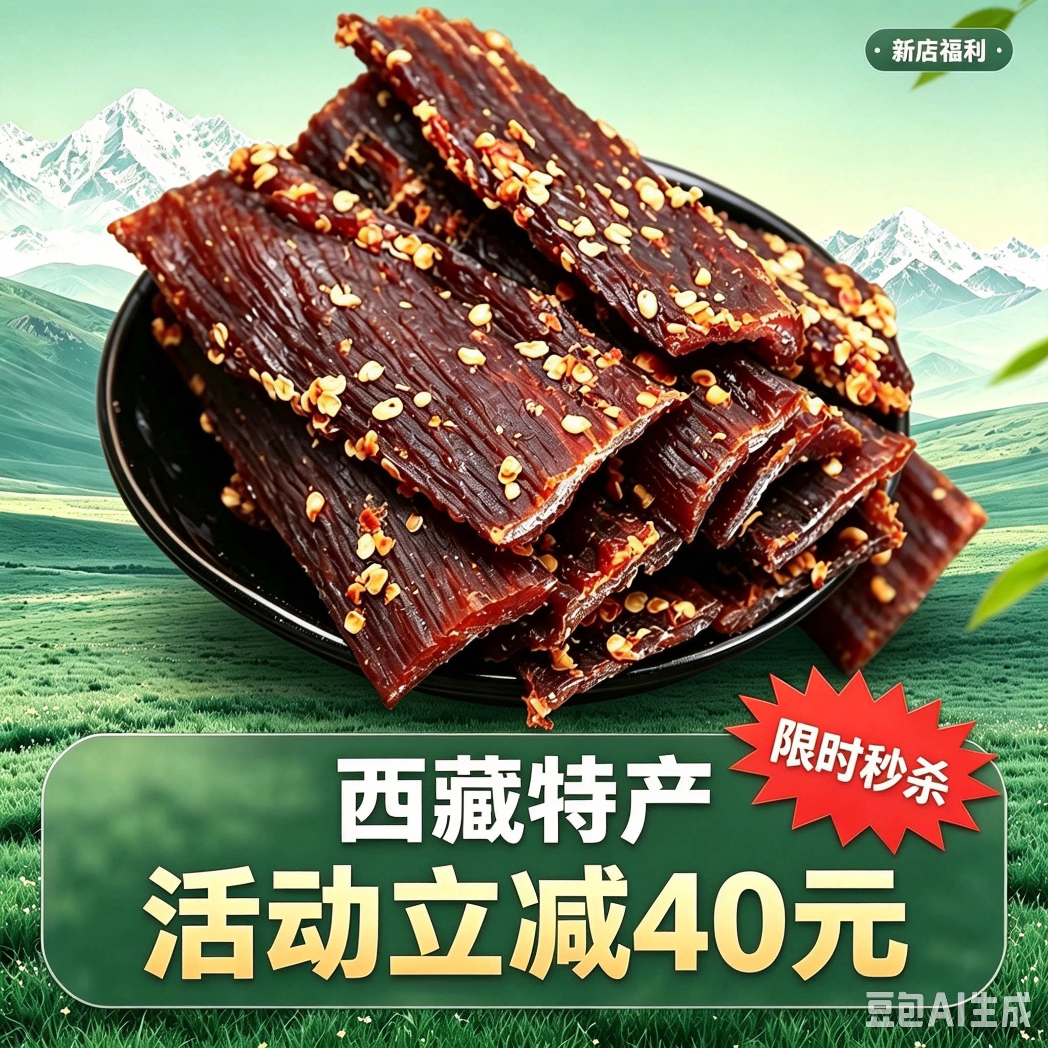 风干牦牛肉干西藏特产麻辣味牛肉干即食休闲零食小吃