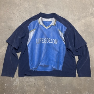 LIFEGOESON 26AW Chelsea切尔西球衣数码印花蜡染假两件长袖T恤