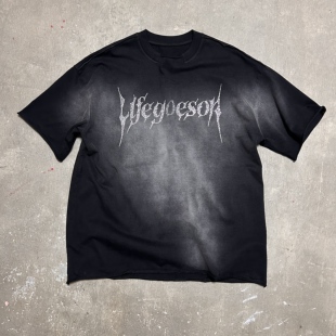 LIFEGOESON 26$$ Bedazzled Logo水钻烫钻洗水散边短袖T恤Tee