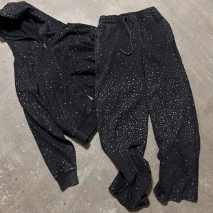 LIFEGOESON 26SS Fully Bedazzled Hoodie Set满天星烫钻卫衣套装