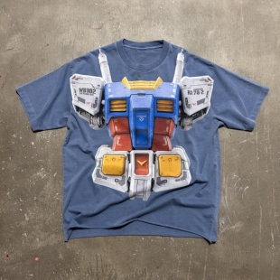 LIFEGOESON 26$$ Morphing Robot数码印花洗水散边短袖T恤TEE