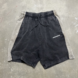 LIFEGOESON Paneled Washed Shorts 炒雪花拼接洗水短裤