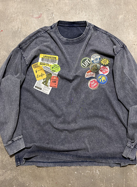 LIFEGOESON 26ss TurfF**ker Souvenir瓶盖数码印花长袖蜡染体恤