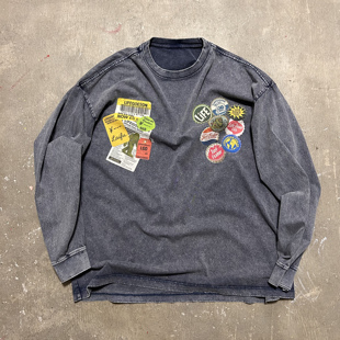 LIFEGOESON 26ss TurfF**ker Souvenir瓶盖数码印花蜡染长袖T恤