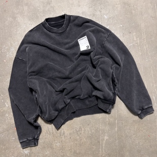 LIFEGOESON 25AW StandNeck Sweatshirt半高领插袋炒雪花洗水卫衣