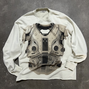 LIFEGOESON 25AW - Shoulder Pads Concept Graphic Sweatshirt