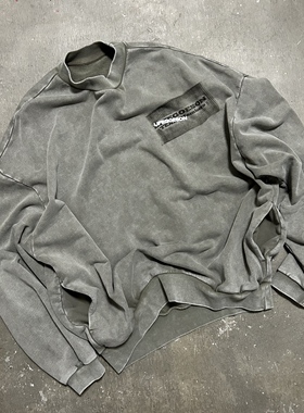 LIFEGOESON Batik Washed Round Neck Sweatshirt 半高领插袋卫衣