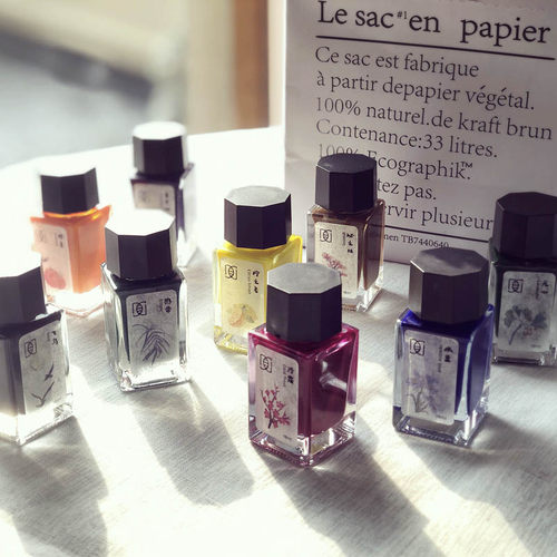 向鱼防水墨水淡彩勾线绘画钢笔用不褪色不堵笔染卡画颜料钢笔上色