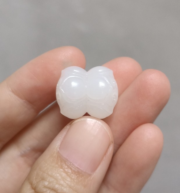 天然和田玉白玉糖玉并蒂莲珠莲花珠桶珠锁骨链DIY手串配珠散珠