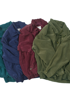 真丝老物 中古港风复古做旧色翻领夹克 Vintge宽松古着外套潮0592