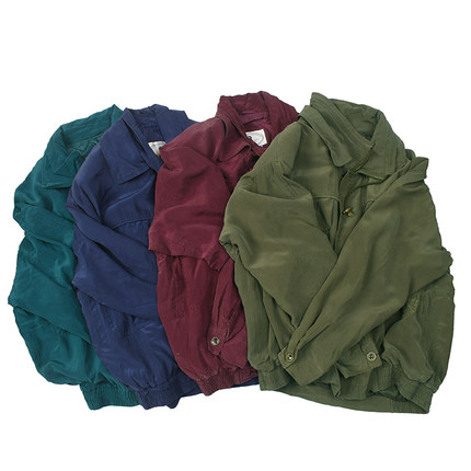 真丝老物 中古港风复古做旧色翻领夹克 Vintge宽松古着外套潮0592