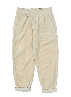 粗条绒 日式复古做旧水洗枪袋工装裤 日常休闲微锥宽松长裤潮2186