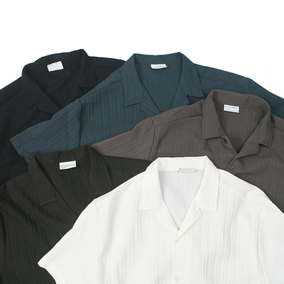 小众复古舒适面料薄款古巴领衬衫