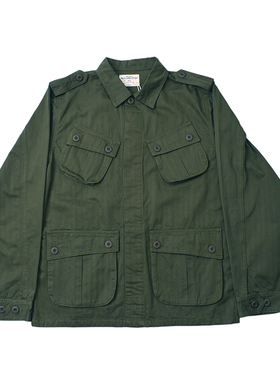 复刻二战BR12247 小众复古做旧水洗工装夹克休闲人字纹料长袖外套