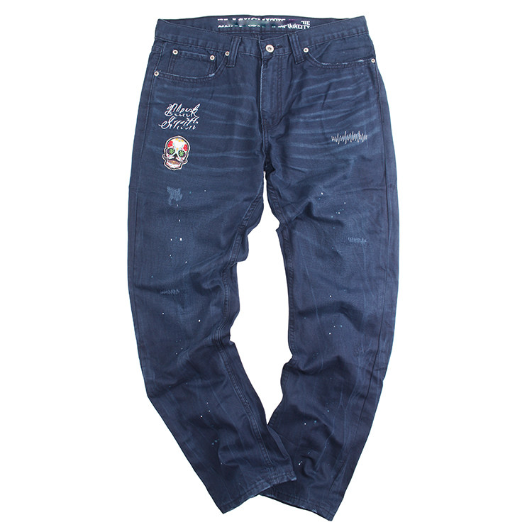 斷碼出不退換！做舊貓須閃電水洗細帆布休閑褲 直筒針縫補丁長褲在類目 男裝, 休閒褲中 - 來自Buy2taobao.com提供專業的淘寶代購服務